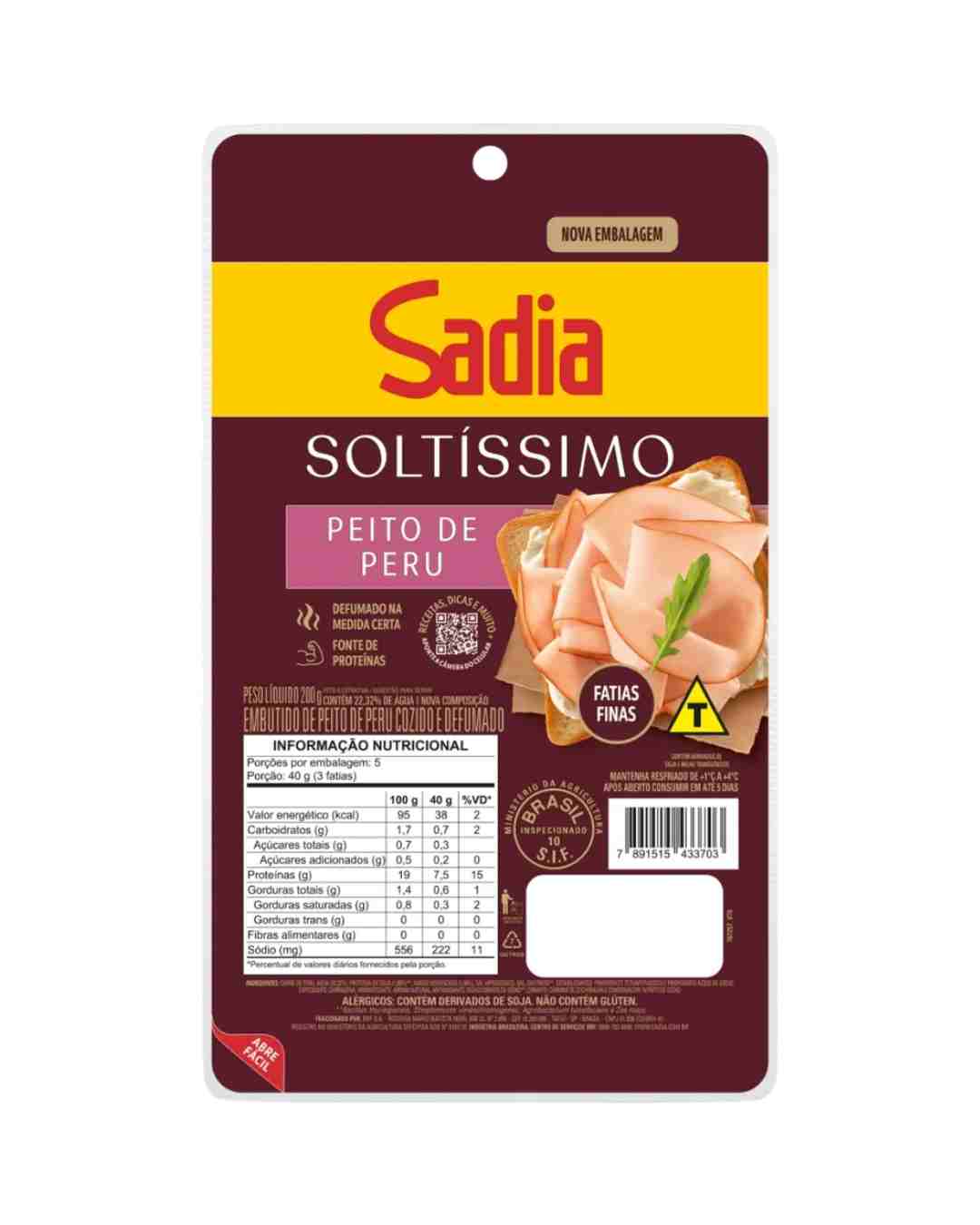 Peito de Peru Sadia Fat 200g